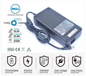 CARGADOR DELL COMPATIBLE | 19.5V / 10.8A | 7.4 x 5.0mm | 210W