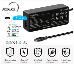 CARGADOR MSI COMPATIBLE 87W TIPO C