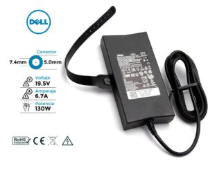 CARGADOR DELL ORIGINAL 130W · 19.5V / 6.7A · 7.4 x 5.0mm
