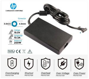 CARGADOR HP 200W COMPATIBLE | 19.5V / 10.3A | 4.5 x 3.0mm