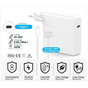 CARGADOR APPLE MACBOOK PRO A2485 M1 USB-C 140W