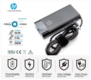 CARGADOR HP ORIGINAL 150W OVAL | 19.5V / 7.7A 4.5 x 3.0mm ( PUNTA AZUL )