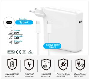 CARGADOR APPLE COMPATIBLE USB-C 96W ( INCLUYE CABLE TIPO C )