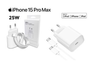APPLE IPHONE 15 PRO MAX ADAPTADOR DE CORRIENTE USB 25W USB-C + CABLE USB-C A USB-C