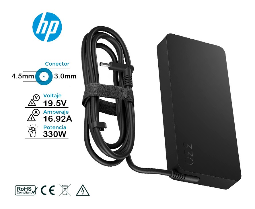 CARGADOR HP 330W ORIGINAL · 19.5V / 16.92A · 4.5 x 3.0mm