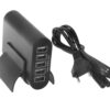 CARGADOR 5 PUERTOS USB 5V / 2.4A 5V / 7.2A 36W | NEGRO