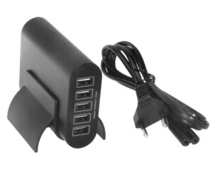 CARGADOR 5 PUERTOS USB 5V / 2.4A 5V / 7.2A 36W | NEGRO
