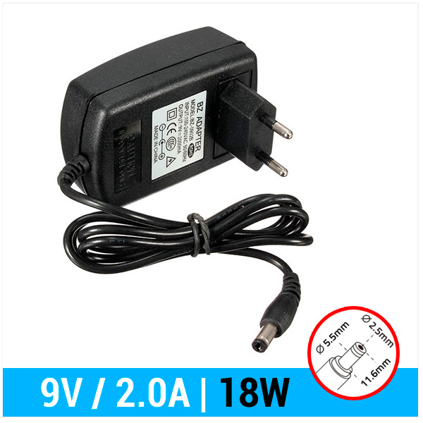 CARGADOR GENÉRICO | 9V / 2A | 5.5 x 2.5mm | 18W