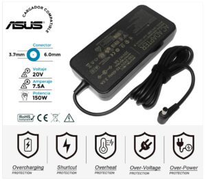 CARGADOR ASUS COMPATIBLE | 20V / 7.5A | 6.0 x 3.7mm | 150W
