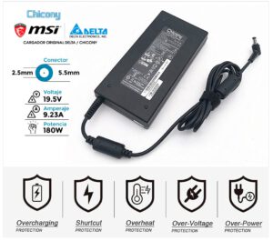 CARGADOR MSI ORIGINAL | 19V / 9.5A | 5.5 x 2.5mm | 180W
