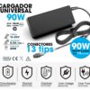 CARGADOR UNIVERSAL AUTOMÁTICO 90W 15-20V/6A MÁX. | 13 PUNTAS ( INCLUYE CABLE DE CORRIENTE )