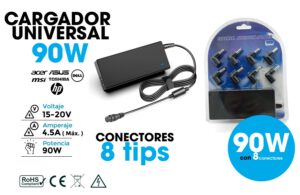 CARGADOR UNIVERSAL AUTOMÁTICO 90W CON 8 PUNTAS