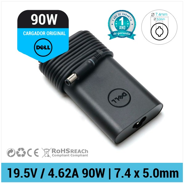 CARGADOR DELL ORIGINAL | 19.5V / 4.62A | 7.4 x 5.0mm | 90W