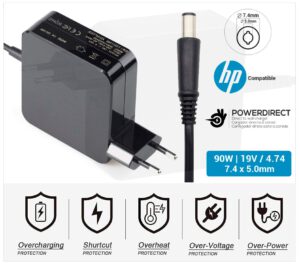 CARGADOR HP COMPATIBLE | 19V / 4.74A | 7.4 x 5.0mm | 90W DIRECTO A PARED ( SIN CABLE )