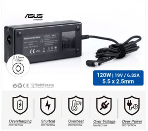 CARGADOR ASUS COMPATIBLE | 19V / 6.32A | 5.5 x 2.5mm | 120W