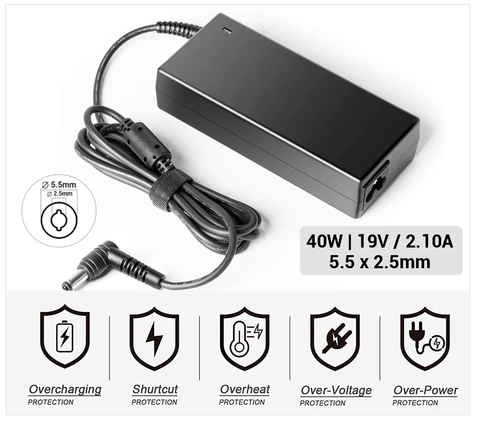 CARGADOR TOSHIBA COMPATIBLE | 19V / 1.58A | 5.5 x 2.5mm | 30W