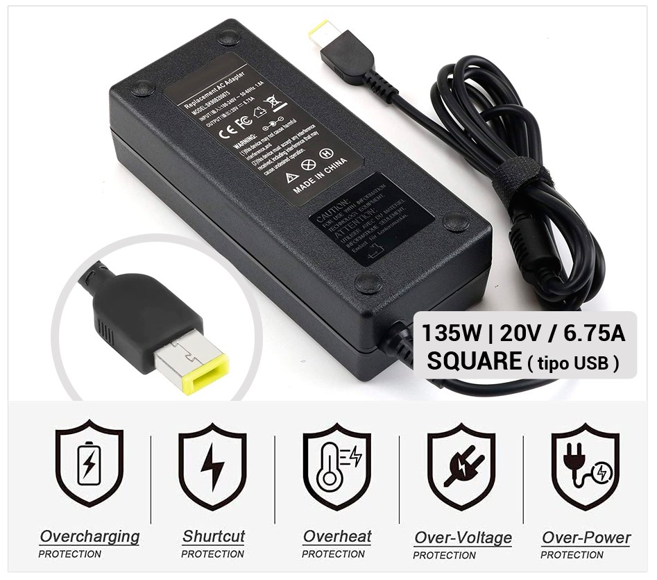 CARGADOR 135W 20/6.75A SQUARE (USB)
