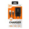 CARGADOR SMART CHARGER 1xUSB 2.4A 12W + CABLE TIPO C NEGRO | D73A