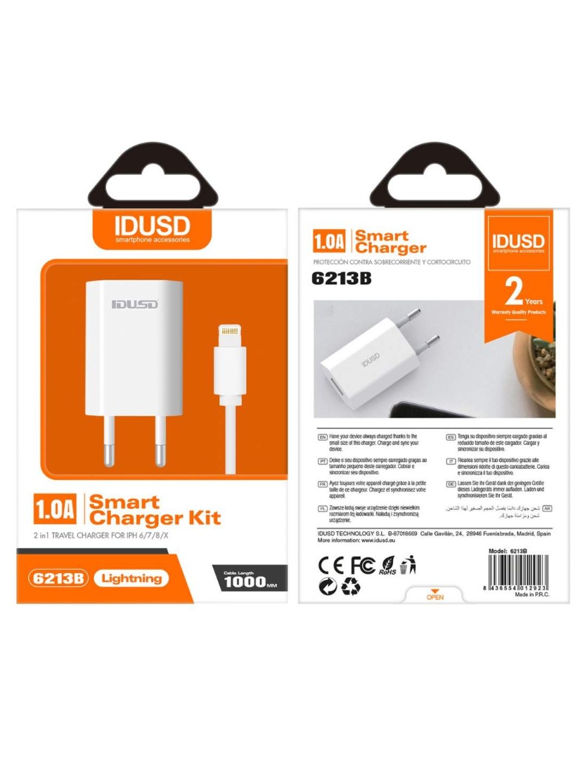 CARGADOR LIGHTNING | 2 EN 1 | BLANCO