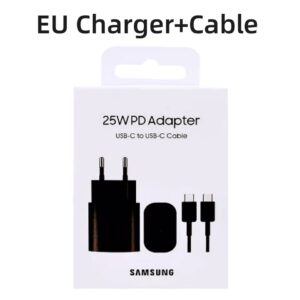CARGADOR 25W PD ULTRARAPIDO SAMSUNG EP-T2510XBEGEU + CABLE USB-C A USB-C