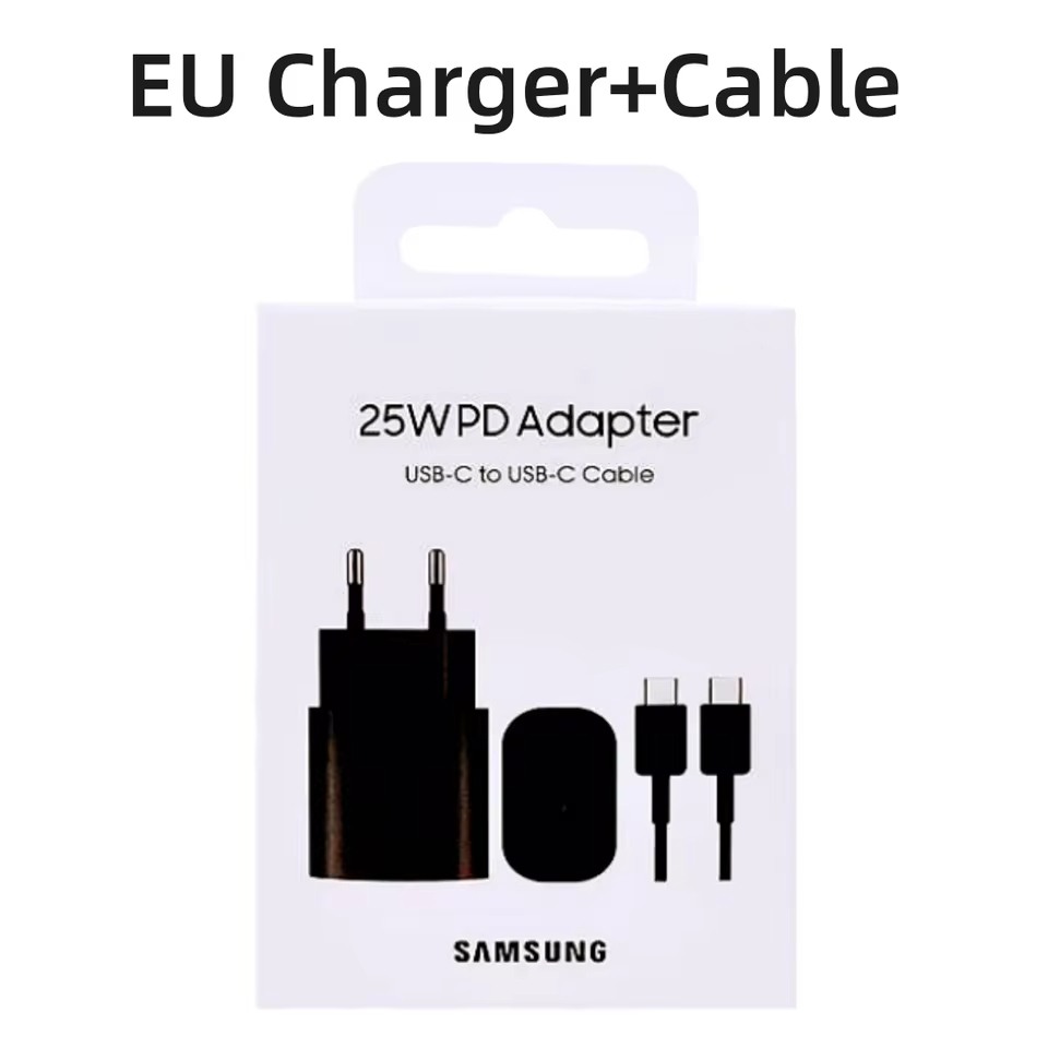 CARGADOR 25W PD ULTRARAPIDO SAMSUNG EP-T2510XBEGEU + CABLE USB-C A USB-C