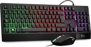 COMBO GAMING TECLADO ESPAÑOL + RATON USB RII RK400 RETROILUMINADO