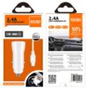 CARGADOR COCHE MICRO 2 PUERTOS USB 2.4A CON CABLE TIPO C 1.2M BLANCO | F23B