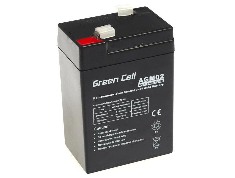 BATERIA GREEN CELL AGM 6V / 4.5A | AGM02