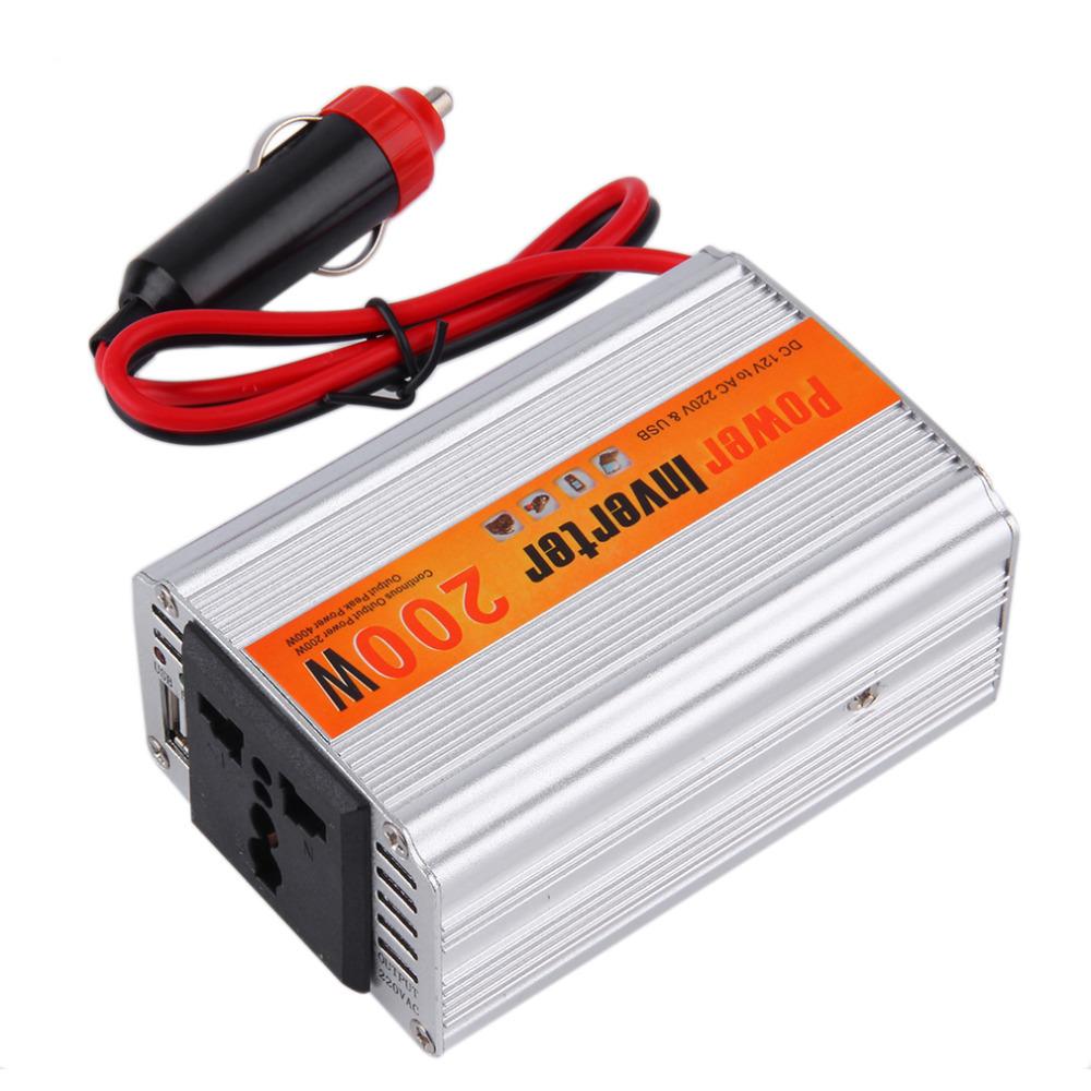 INVERSOR DE CORRIENTE PARA COCHE 12V A 220V CON PUERTO USB | 200W