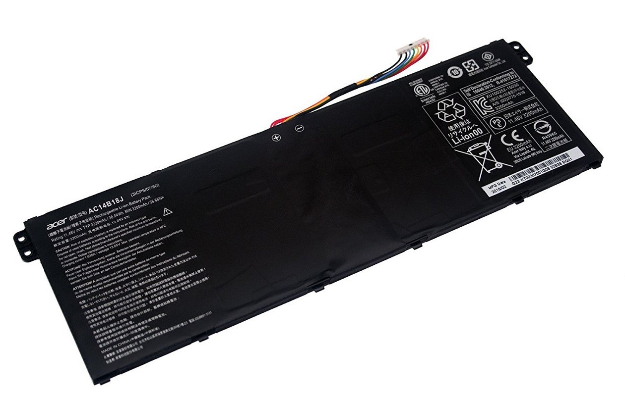 BATERIA ACER E3-112 ES1-111 ES1-520 MM1-571SERIES | KT.0030G.010 (KT0030G010) AC14B18J (3ICP5/57/80) 11.4V/2200MAH