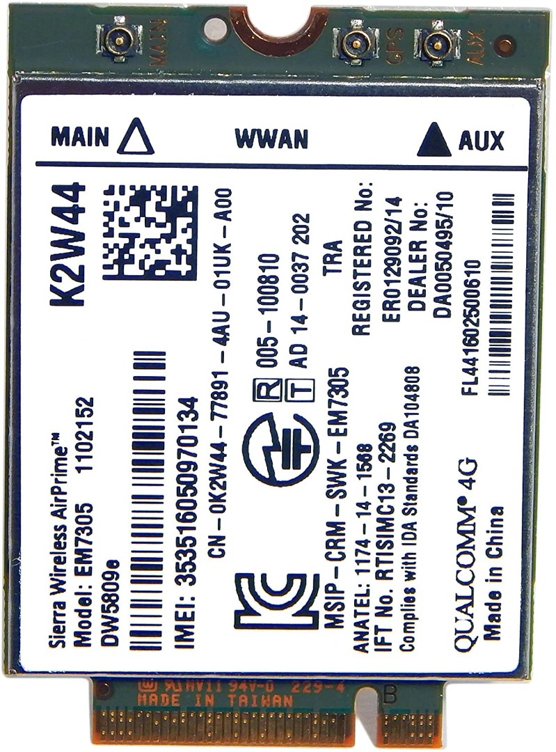 TARJETA MODEM WWAN 4G LTE SIERRA WIRELESS AIRPRIME EM7305 | K2W44
