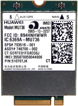 TARJETA 4G WWAN HUAWEI MU736 HSPA + W/GPS M.2 | 793516-001