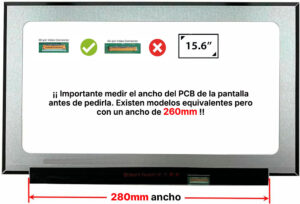 PANTALLA 15.6" LED SLIM HD EDP 30 PINS NARROW 350MM | SIN PESTAÑAS