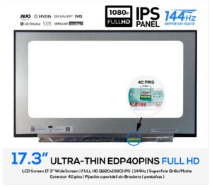 PANTALLA 17.3 FULL HD IPS 40 PINS IPS 144HZ