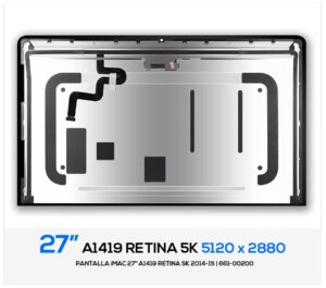 PANTALLA iMAC 27" A1419 RETINA 5K 2014-15 | LM270QQ1 (SD)(A1) / LM270QQ1 (SD)(A2) / 661-00200