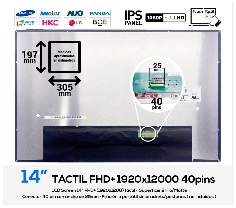 PANTALLA 14.0 BOE NV140WUM-T02