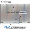 PANTALLA 16" WUXGA ( 1920x1200 ) IPS MATTE 40PINS 165HZ SIN BRACKETS