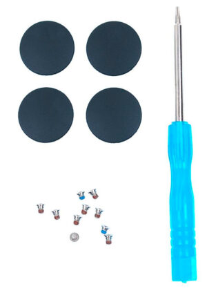 PIES / SOPORTES DE SILICONA Y KIT DE TORNILLOS MACBOOK PRO A1398 A1502 A1425 | INCLUYE DESTORNILLADOR