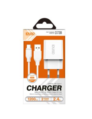 CARGADOR SMART CHARGER 5V 2.4A + CABLE TIPO C | D73B