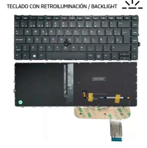 TECLADO ESPAÑOL PORTATIL HP ELITEBOOK 840 G7 840 G8 845 G7 845 G8 745 G7 745 G8 ZBOOK FIREFLY 14 G7 G8 SERIES RETROILUMINADO Y CON POINTSTICK | L87607-071 M07090-071