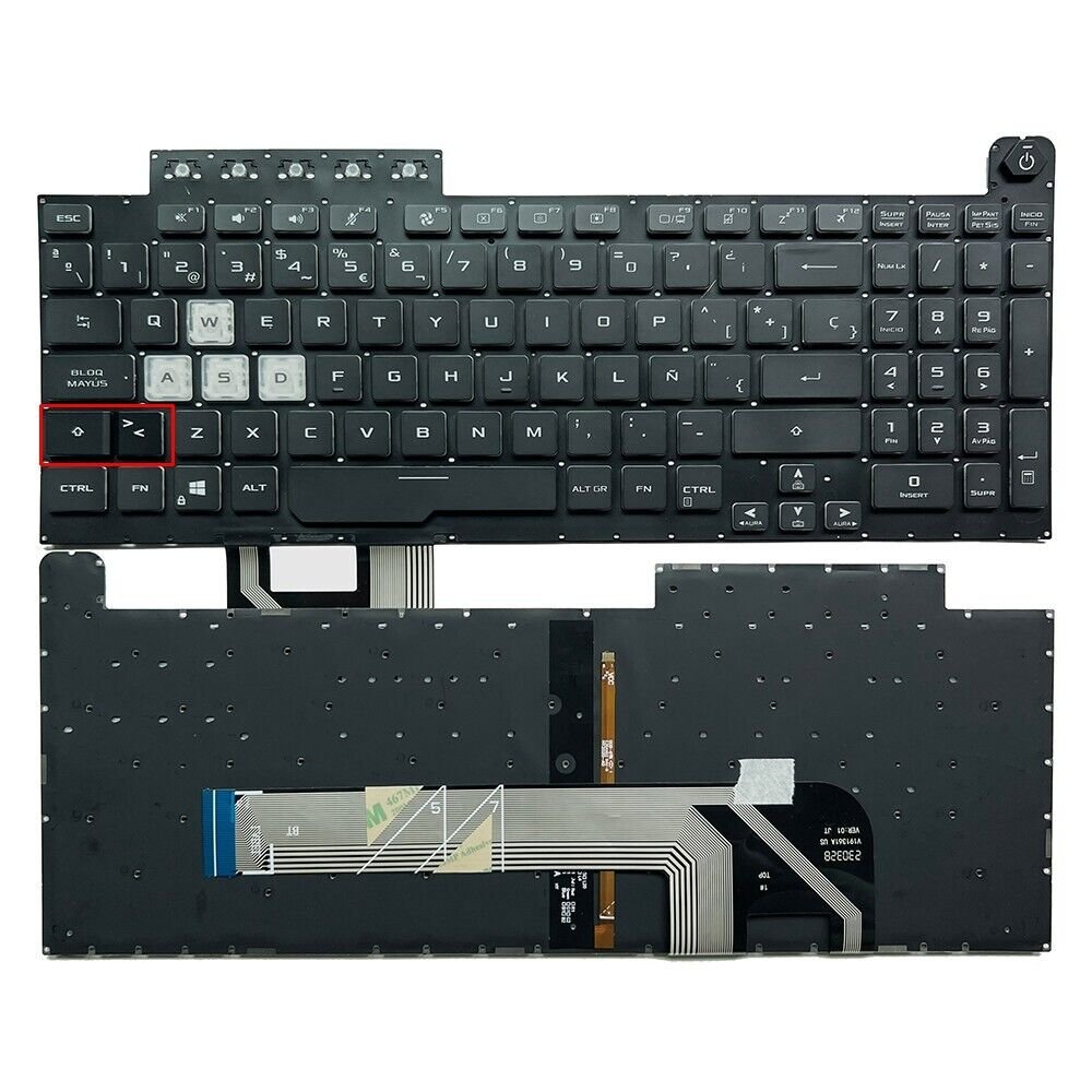 TECLADO ESPAÑOL ASUS TUF GAMING FX506 FA506 FX706 FA706 SERIES SIN FRAME RETROILUMINADO | AEBKXU00010 0KNR0-661VUS00 V191346AS1 (MODELO 2)