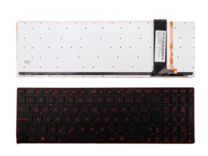 TECLADO LATINO ASUS N56 N76 N56DP N56DY N56JK N56JN N56JR N56VB N56VJ N56VM N56VV N56VZ | NEGRO CON TECLAS ROJAS | SIN MARCO | RETROILUMINADO