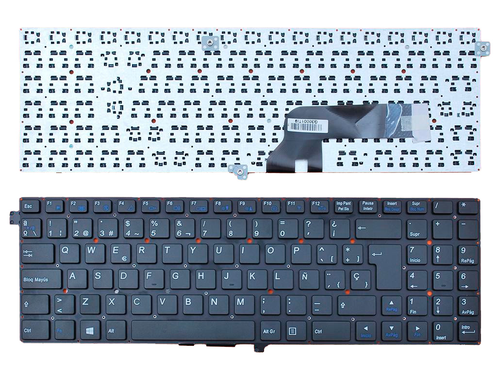 TECLADO ESPAÑOL CLEVO W550 SERIES | NEGRO SIN MARCO