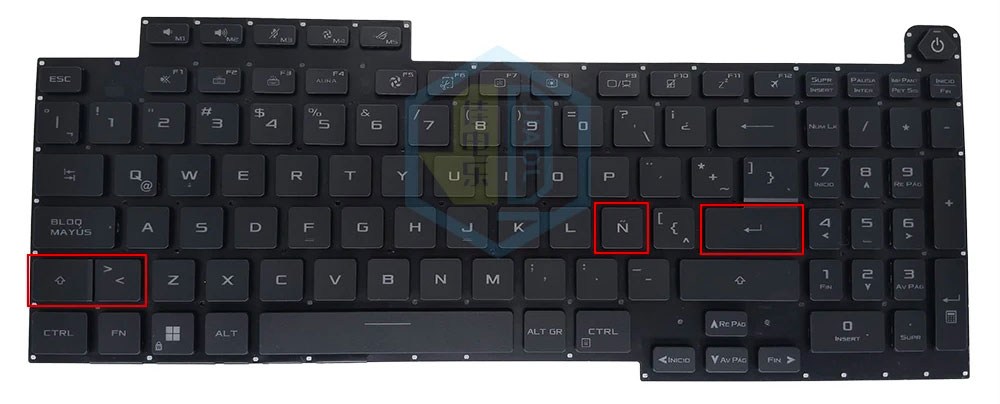 TECLADO ESPAÑOL ASUS ROG STRIX G713 G713Q G713QY G713QE G713QM G713QR SERIES SIN FRAME RETROILUMINADO