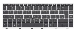 TECLADO PORTUGUÉS PORTÁTIL HP ELITEBOOK 840 G5 840 G6 SERIES CON MARCO GRIS NO RETROILUMINADO Y CON POINTSTICK · L14379-071 L15542-071