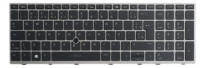 TECLADO PORTUGUÉS PORTÁTIL HP ELITEBOOK 850 G5 850 G6 755 G5 ZBOOK 15U G5 SERIES CON MARCO COLOR PLATA/SILVER SIN RETROILUMINACION CON POINTSTICK · L11999-281 L14367-131