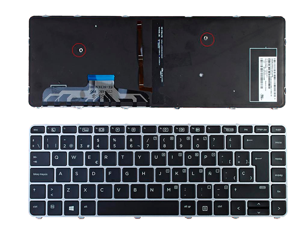 TECLADO ESPAÑOL HP ELITEBOOK FOLIO 1040 G3 SERIES NEGRO CON MARCO GRIS RETROILUMINADO | 836307-071 818252-001 844423-001