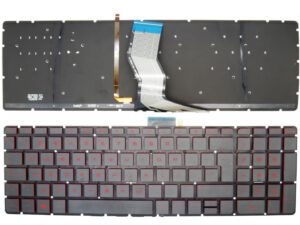 TECLADO ESPAÑOL HP PAVILION 15-AK SERIES SIN MARCO TECLAS ROJAS Y RETROILUMINADO
