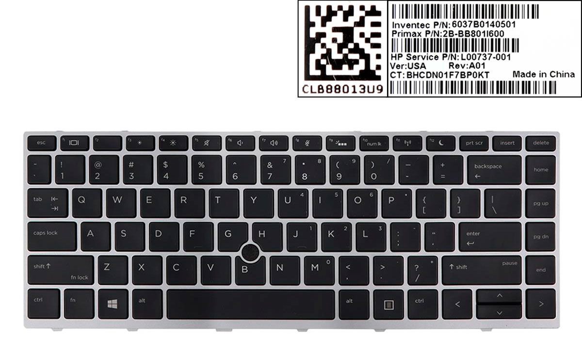 TECLADO INGLÉS HP PROBOOK 430 G5 440 G5 445 G5 SERIES CON MARCO GRIS CON RETROILUMINACION Y POINT STICK