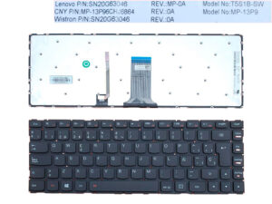 TECLADO ESPAÑOL LENOVO LENOVO S41-35 S41-70 S41-75 U41-70 SERIES | NEGRO SIN MARCO | RETROILUMINADO